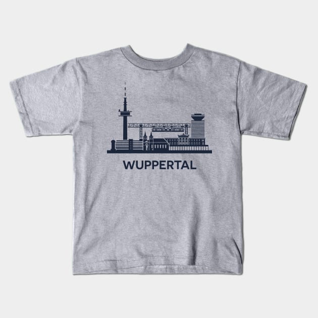 Wuppertal Skyline Emblem Kids T-Shirt by yulia-rb